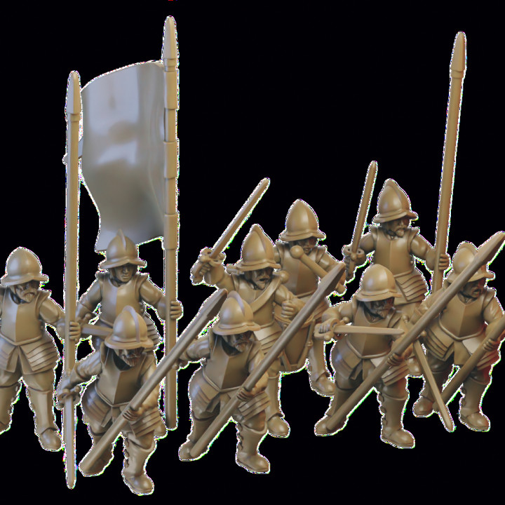 Slavia Mercaneries Pikemen miniatures (32mm, modular) image