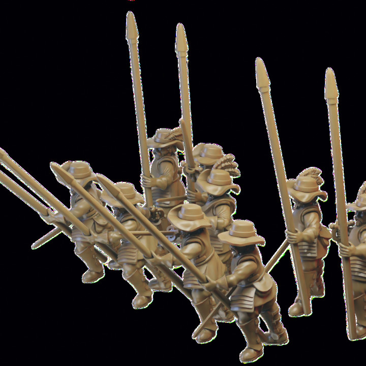 Slavia Mercaneries Pikemen miniatures (32mm, modular) image