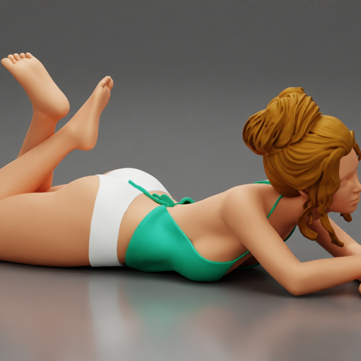 Sexy Bikini Girl Lying in bikini image