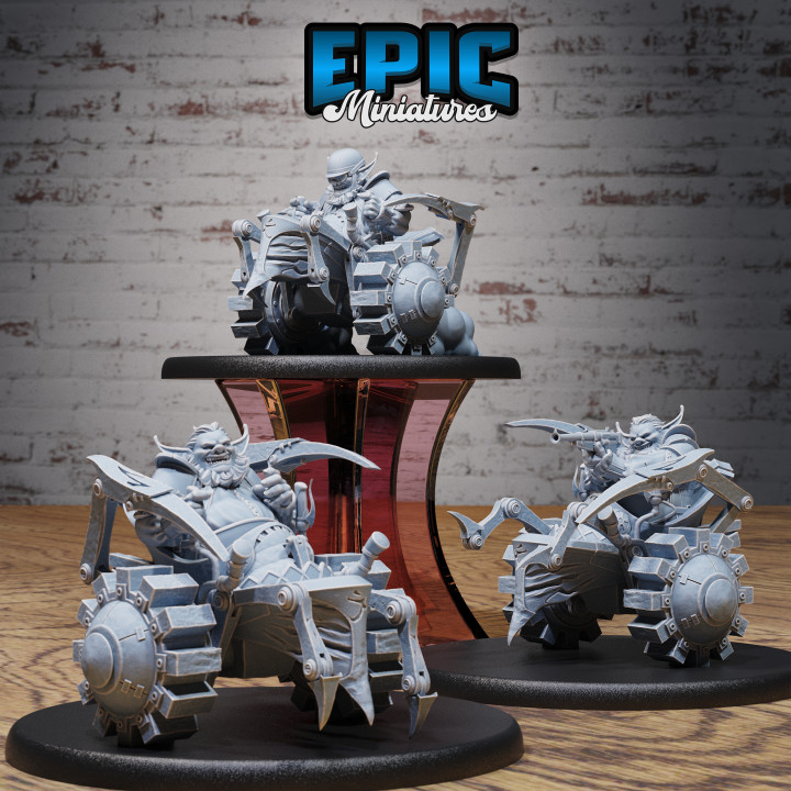 Wheelchair Goblin Set / Goblinoid Wheel Construct / War Machine / Green Skin Steampunk / Evil Ogre Roving Vehicle / Battle Robot Tech / Siege Servant image