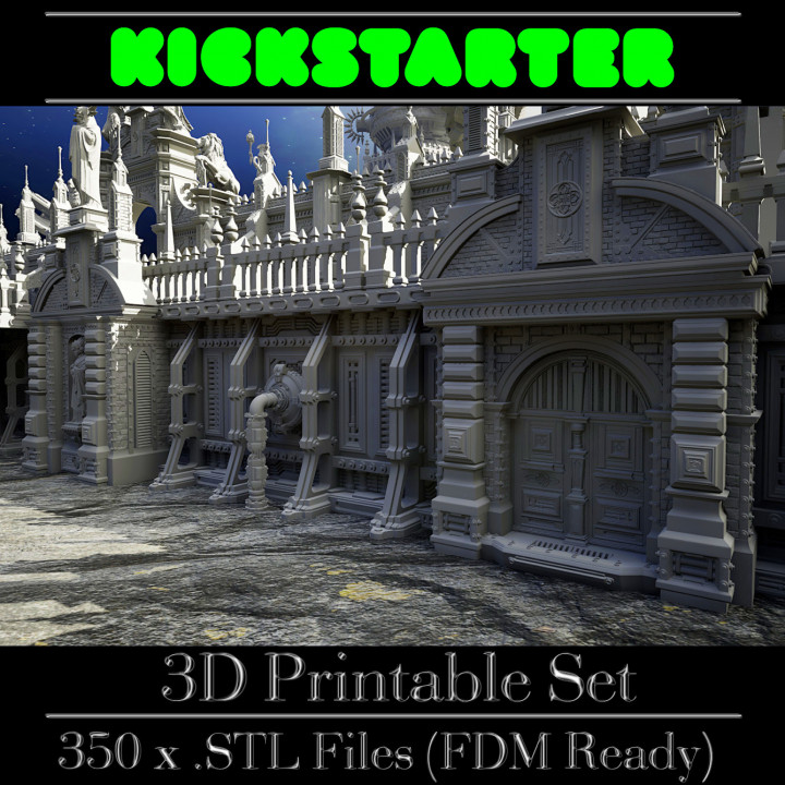 3D Printable GrimDark Terrain (Essential Pack) By TrigonumVR