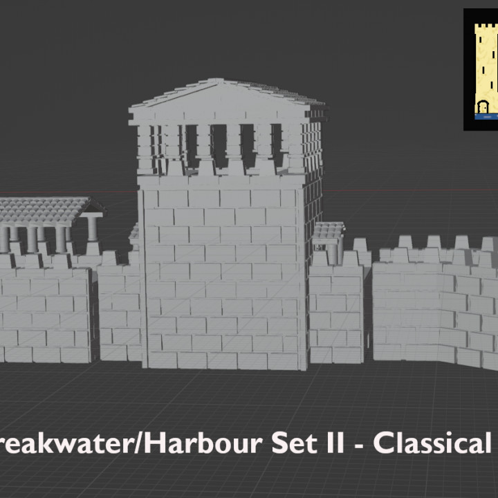 1/300 scale Defended Breakwater/Harbour Set II - Classical Greece image