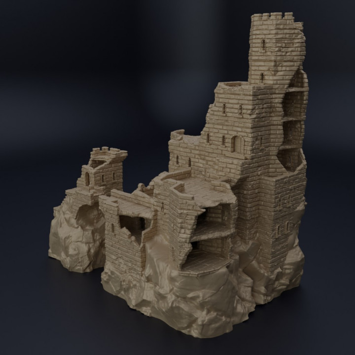Ruined Old Castle - Tabletop Terrain - 28 MM image