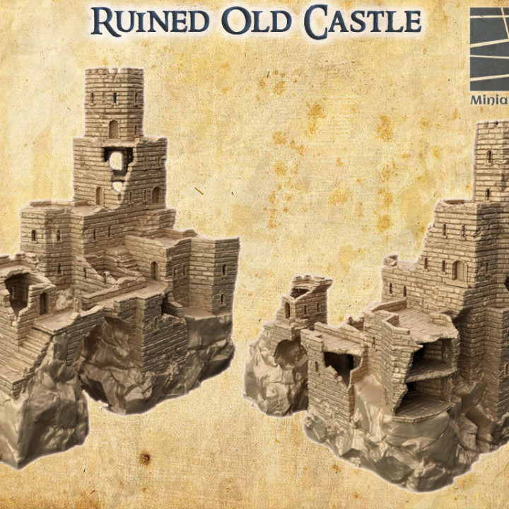 Ruined Old Castle - Tabletop Terrain - 28 MM image
