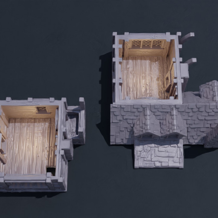 Medieval Long Building - Tabletop Terrain - 28 MM