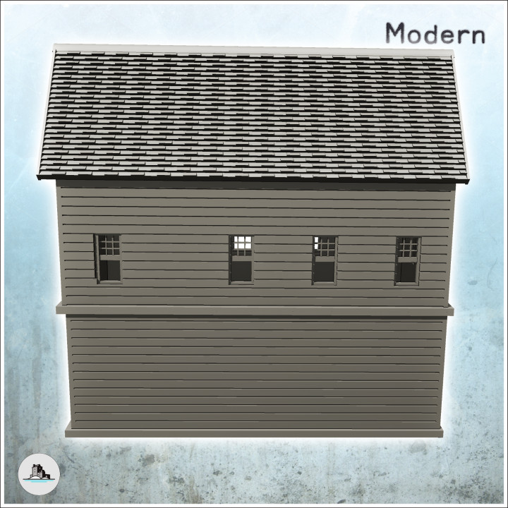Modern panelled house with large awning and tile roof (7) - Cold Era Modern Warfare Conflict World War 3 image