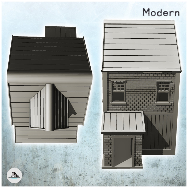 Modern brick one-story house with dormer window (8) - Cold Era Modern Warfare Conflict World War 3