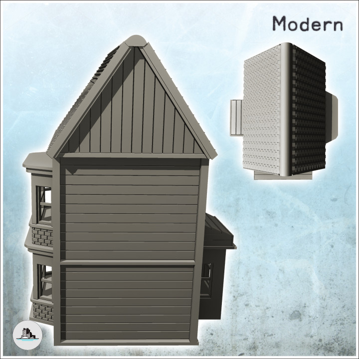 Modern paneled house with awning and side window (16) - Cold Era Modern Warfare Conflict World War 3 image