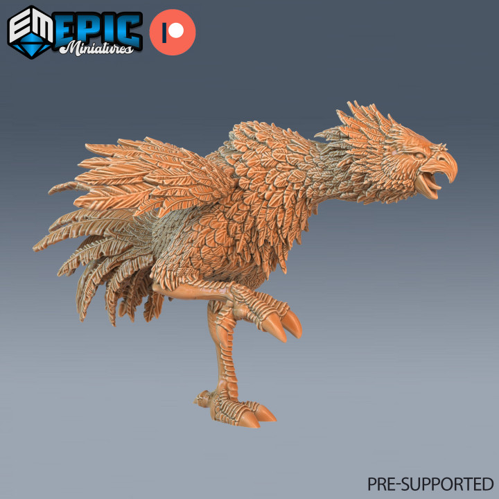 Terror Bird Wild & Attacking / Large Feathered Raptor / Wild Animal / Ancient Giant Chicken image