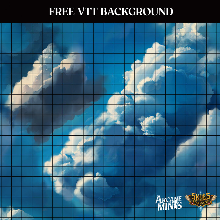 Free Sky VTT Background  (Gridded) image