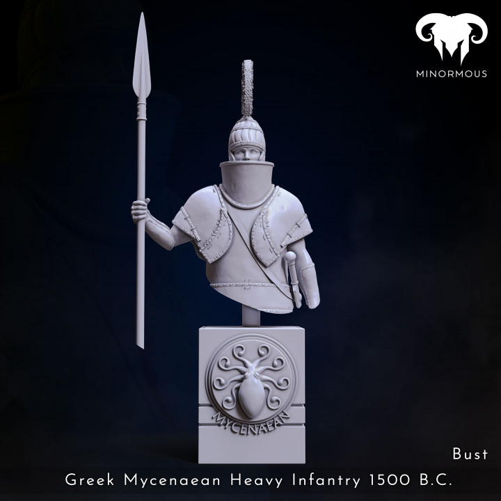 Bust - Greek Mycenaean Heavy Infantry 1500 B.C. Palace Guard! image