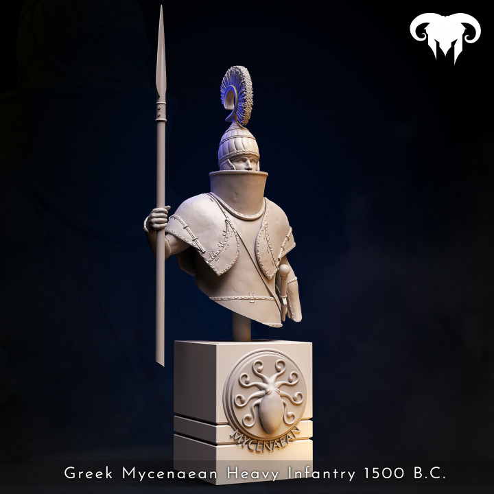 Bust - Greek Mycenaean Heavy Infantry 1500 B.C. Palace Guard! image