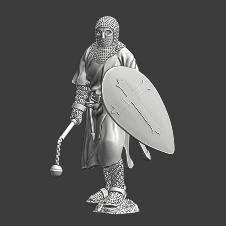 Medieval Lazarus brother knight with flail