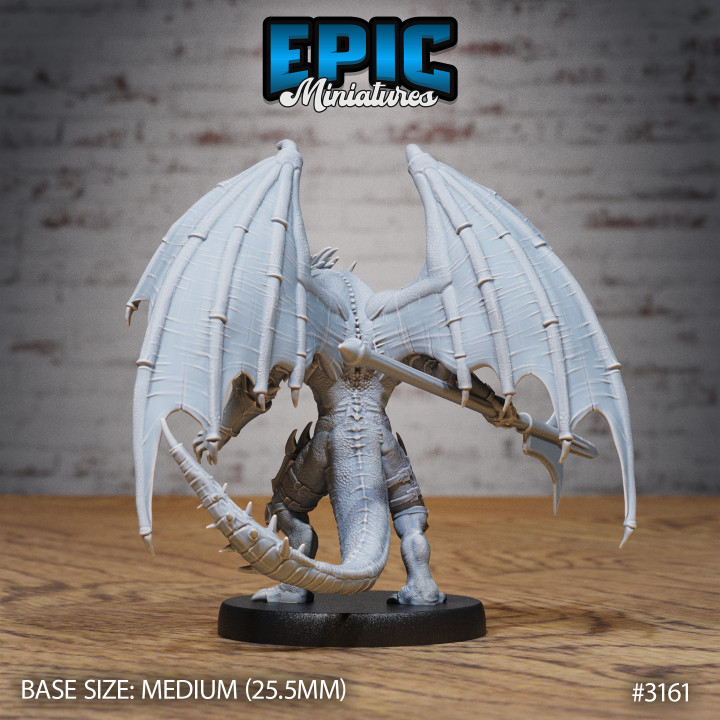 Winged Half Dragon Wings / Evil Dragonborn Warrior / Draconic War Lizard / Reptile Servant / Dragonkin / Drake Army image