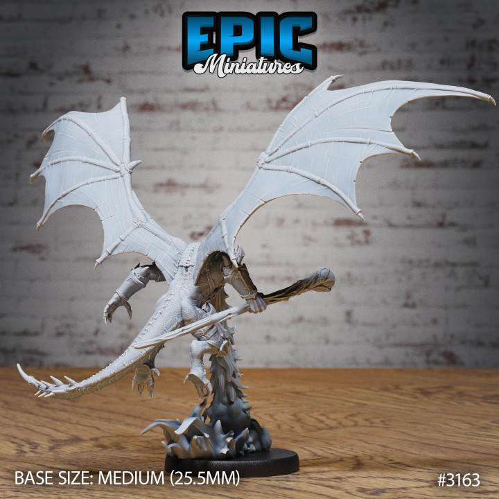Winged Half Dragon Wings Firebreath / Evil Dragonborn Warrior / Draconic War Lizard / Reptile Servant / Dragonkin / Drake Army image