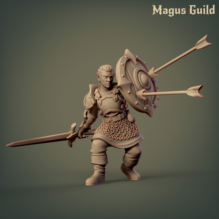 Elf Fighter with sword and shield – MG5.9 image