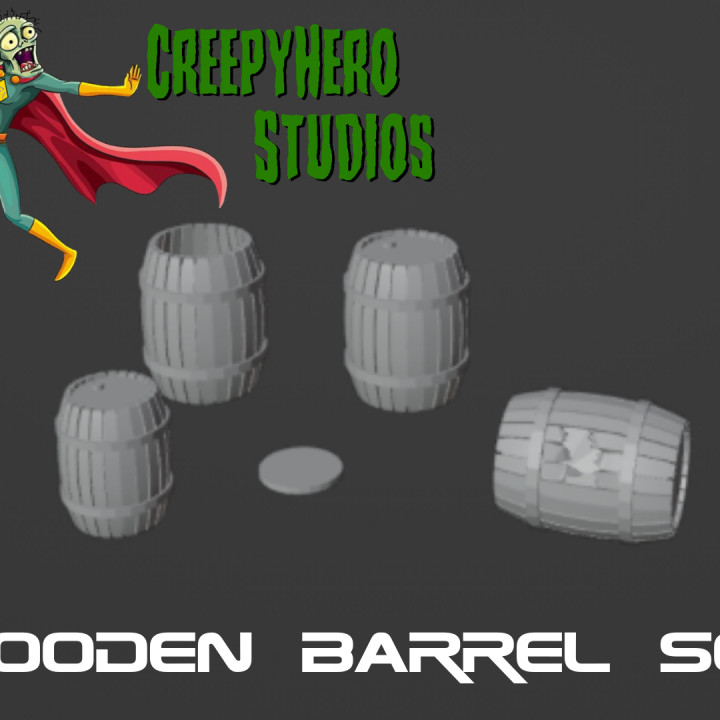 Wooden Barrel Set