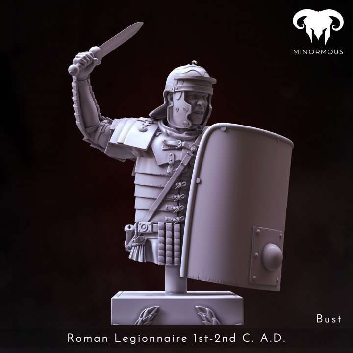 Bust - Roman Legionnaire 1st-2nd C. A.D. Rome's Unyielding Guardian! image