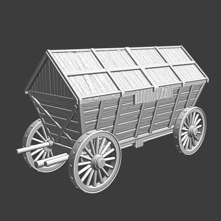 Medieval closed supply wagon image