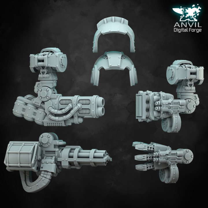 その他 Miniature Anvil 3D Printable Dieselpunk Modular Mech - Medium Chassis