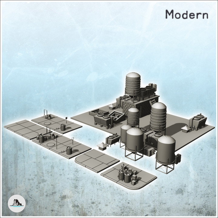 Modern city accessory set with modular sidewalks and roof equipment (1) - Cold Era Modern Warfare Conflict World War 3 image