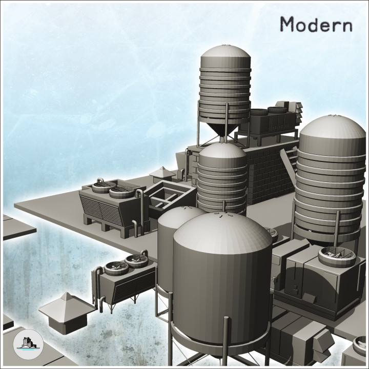 Modern city accessory set with modular sidewalks and roof equipment (1) - Cold Era Modern Warfare Conflict World War 3 image