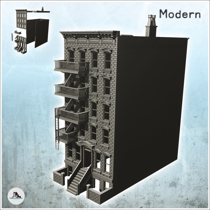 Modern residential building with escape ladder and access stairs (2) - Cold Era Modern Warfare Conflict World War 3 image