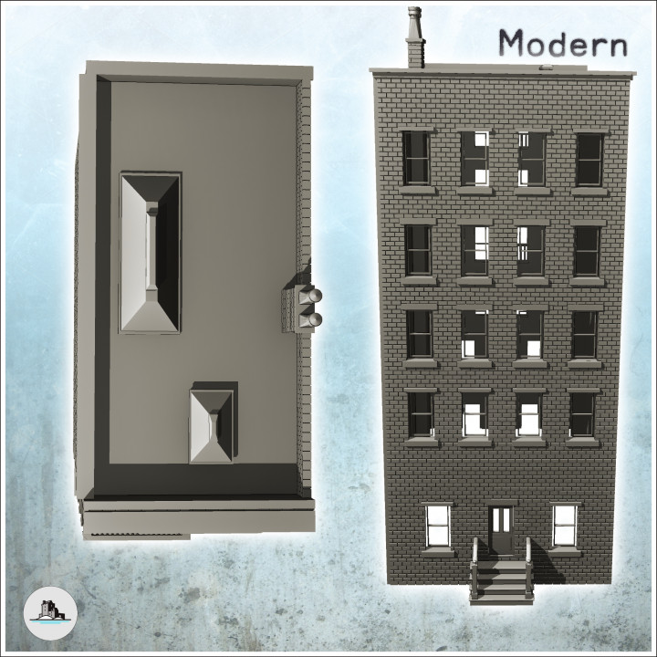 Modern residential building with escape ladder and access stairs (2) - Cold Era Modern Warfare Conflict World War 3 image