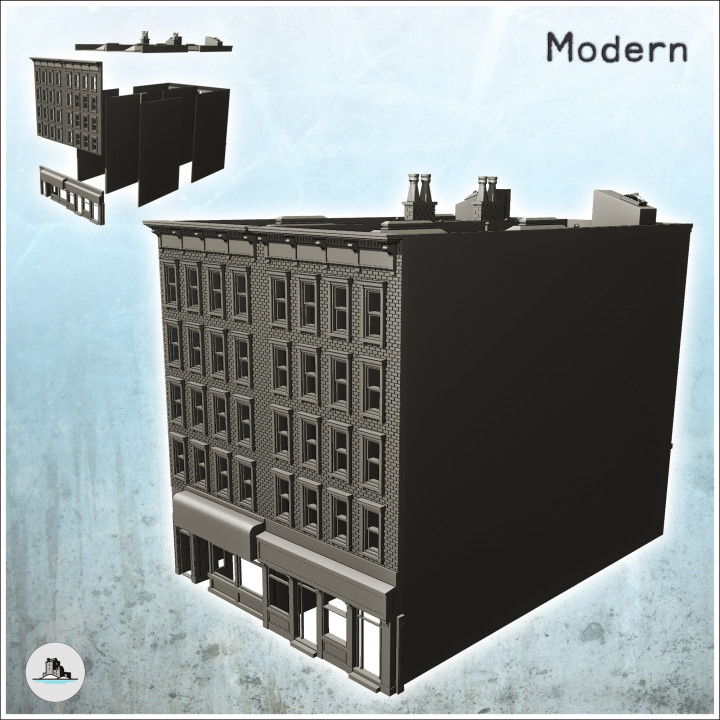Large modern brick building with fireplaces and store on first floor (11) - Cold Era Modern Warfare Conflict World War 3 image