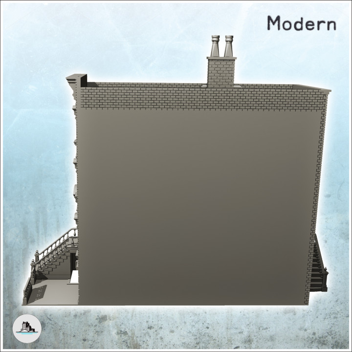 Modern brick building with pediment and fireplace (17) - Cold Era Modern Warfare Conflict World War 3 image