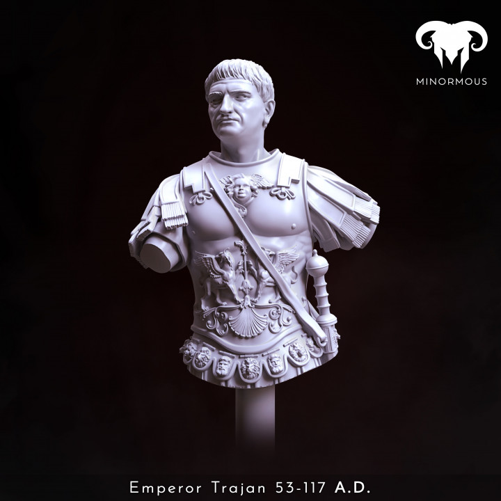 Bust - Roman Emperor Trajan 98 to 117 AD. Conquering the World! image