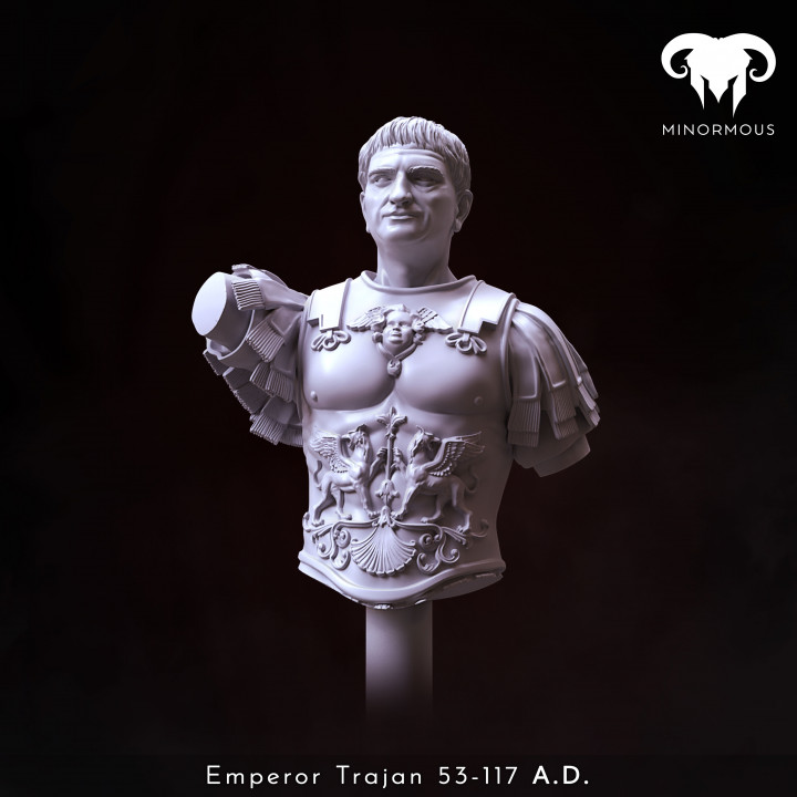 Bust - Roman Emperor Trajan 98 to 117 AD. From Soldier to Emperor! image