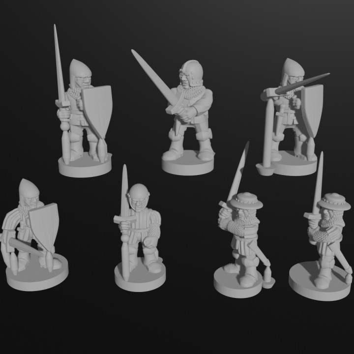 6-15mm Medieval Sword-armed Infantry (6 Poses) HYW-9 image