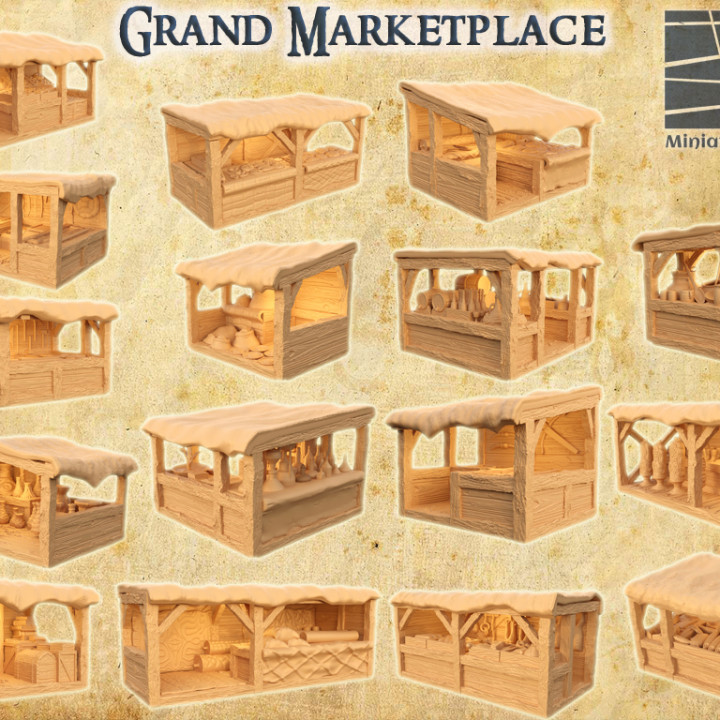 Grand MarketPlace - Tabletop Terrain - 28 MM image