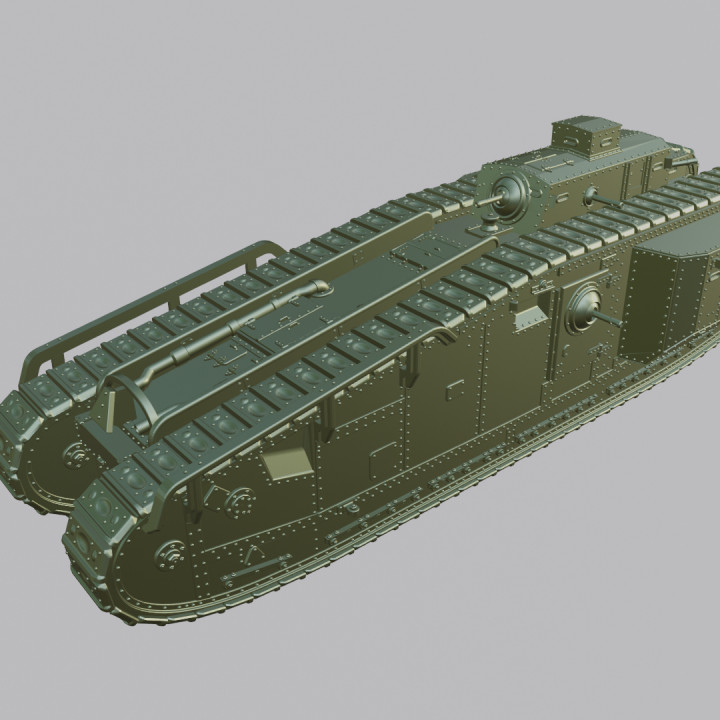 3D Printable Mark VIII Liberty Tank (WW1, USA+ British, 1918) by Wargame3d