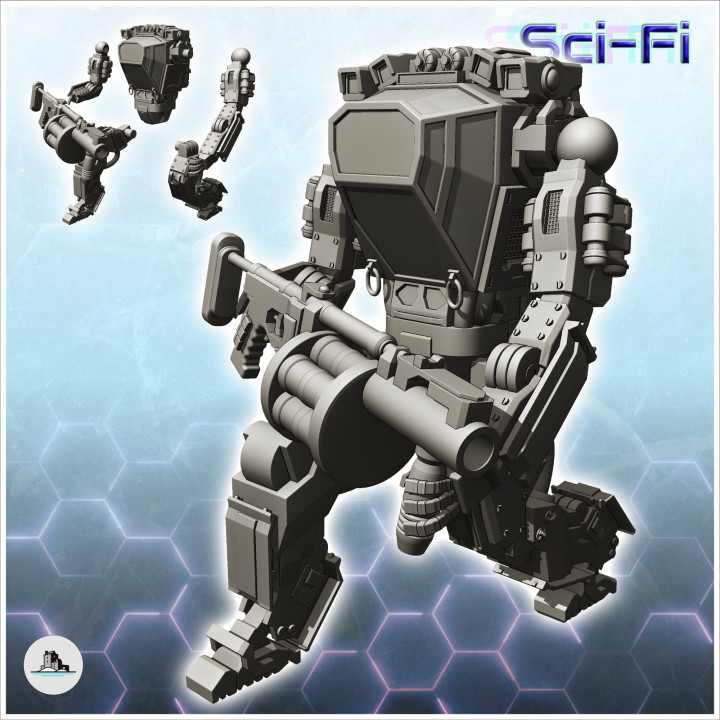 Zuhteus combat robot (18) - Future Sci-Fi SF Post apocalyptic Tabletop Scifi Wargaming Planetary exploration RPG image