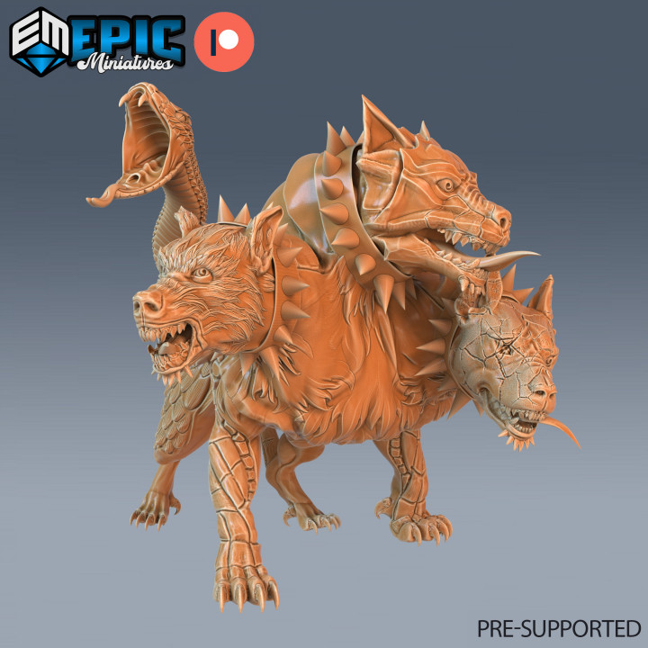 Cerberus & Hell Spawn Team A / Three Headed Hellhound & Demon Minion / Hades Guard Dog & Evil Warrior / Abyss Encounter image