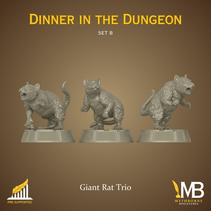 Dinner In The Dungeon Set B Giant Rat Trio image