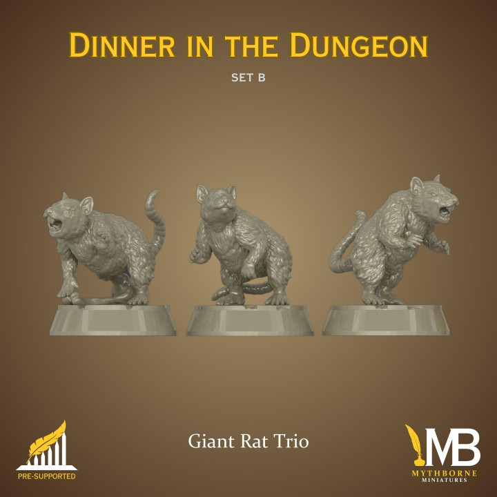 Dinner In The Dungeon Set B Giant Rat Trio