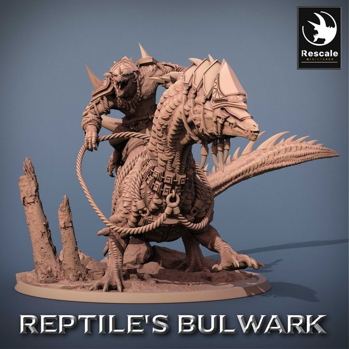 3D Printable Pack Lizardmen Mount by Rescale Miniatures