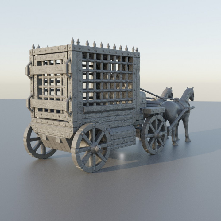 Medieval Prisoner Carriage - Tabletop Terrain - 28 MM