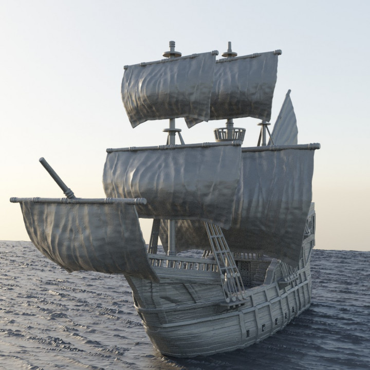 3D Printable Merchant Ship - Tabletop Terrain - 28 MM by MiniatureLand