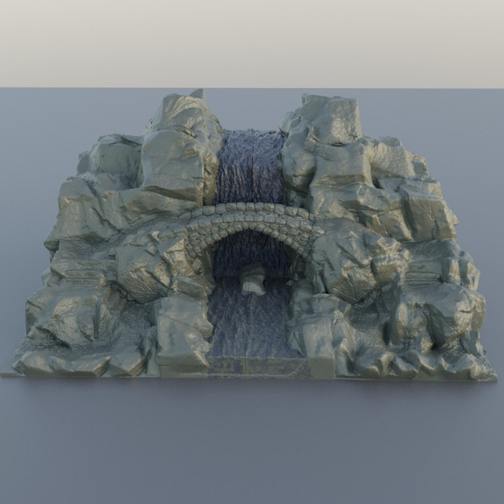 Waterfall Bridge - Tabletop Terrain - 28 MM image