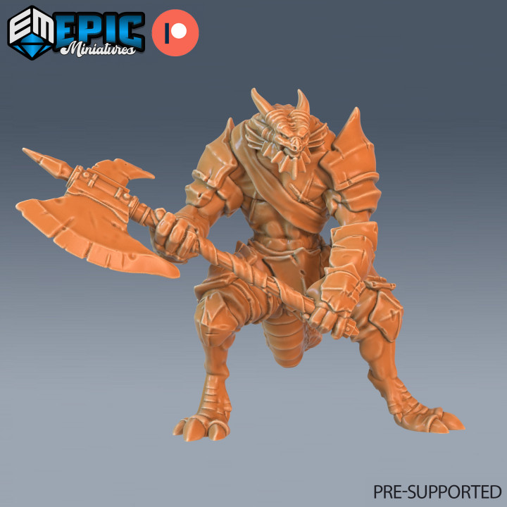 3D Printable Dragonborn Team A / Half Dragon Warrior / Draconic War ...