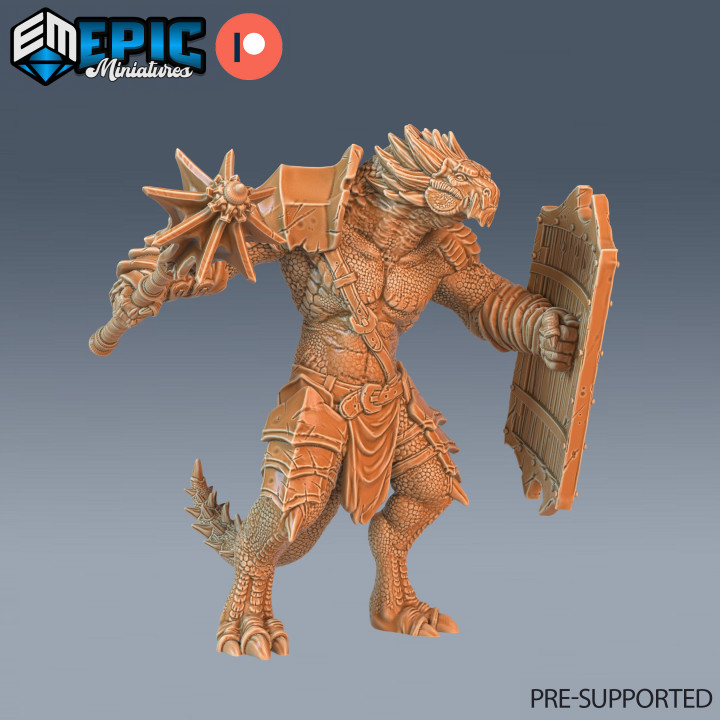 3D Printable Dragonborn Team B / Half Dragon Warrior / Draconic War ...