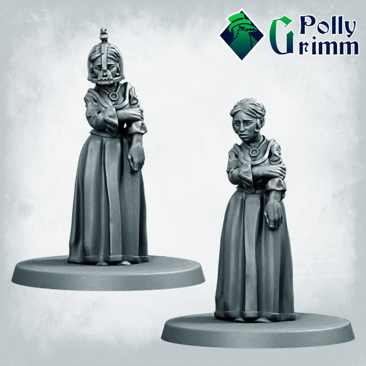 Grimtale. Inquisition set. Tabletop miniature. Punished woman, scold's bridle image