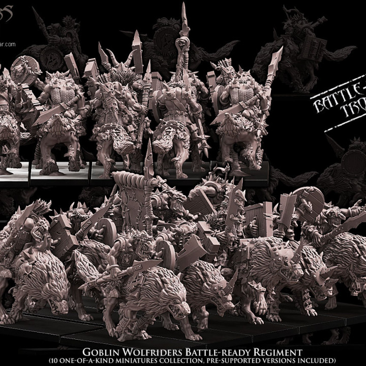 Goblin Wolfriders Battle-Ready regiment (10 mounted Goblins) image