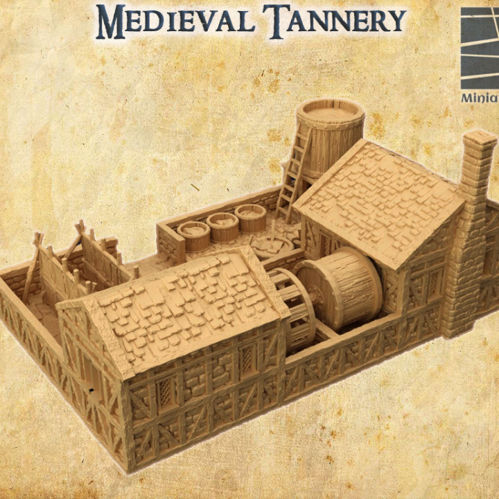 Medieval Tannery- Tabletop Terrain - 28 MM image