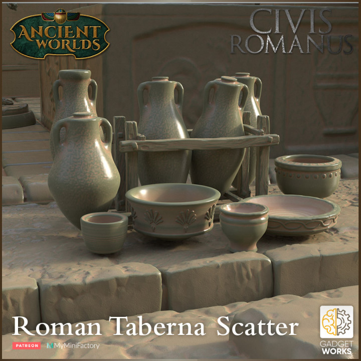 Roman Taberna scatter -amphora and pots image