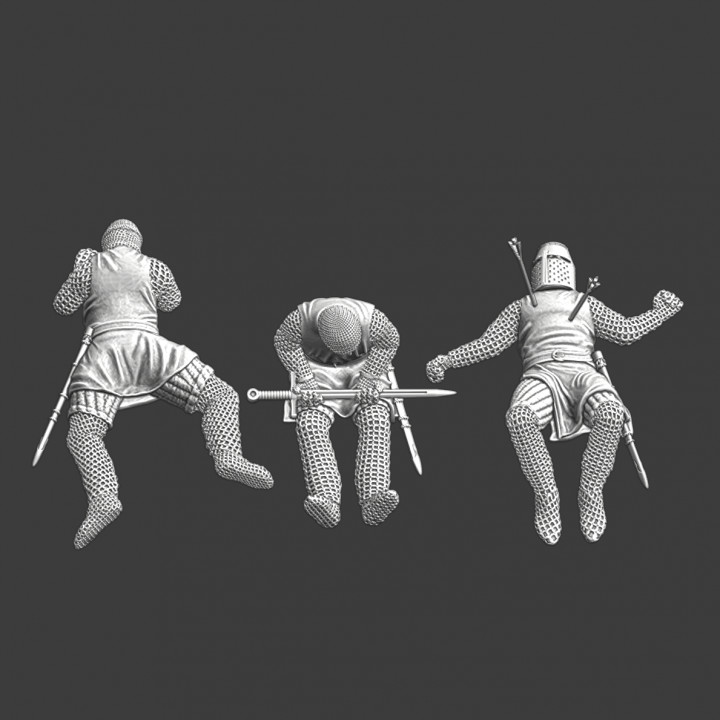 3 wounded/dead knights on the ground image